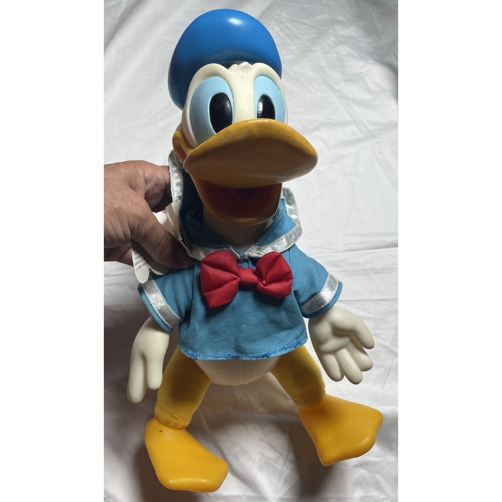 Vintage Donald Duck "MousekeToys" Plush Toy, w/Tag, 13½ Inch Vinyl Toy